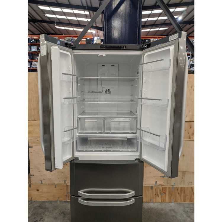 Refurbished HOTPOINT FFU4DX Quadrio 70cm Wide Frost Free Freestanding Fridge Freezer Stainless Steel