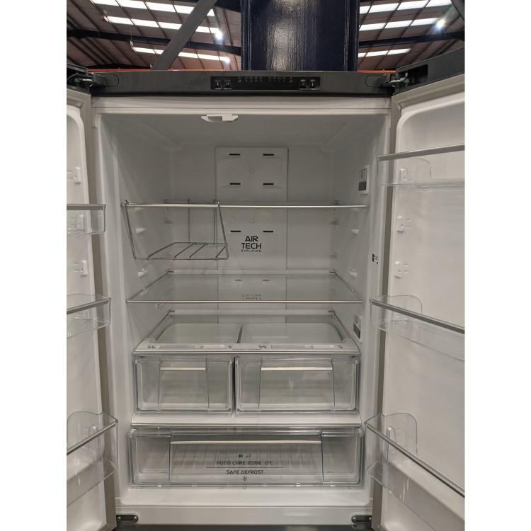 Refurbished HOTPOINT FFU4DX Quadrio 70cm Wide Frost Free Freestanding Fridge Freezer Stainless Steel