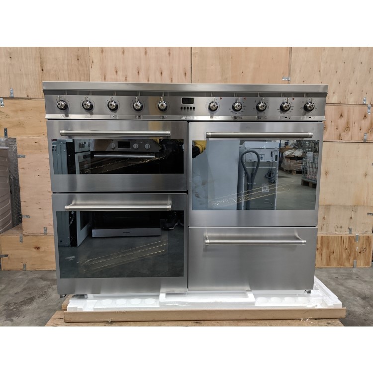 Refurbished Smeg Symphony 4 Cavity SYD4110I  110cm Electric Range Cooker With Induction Hob Stainless Steel