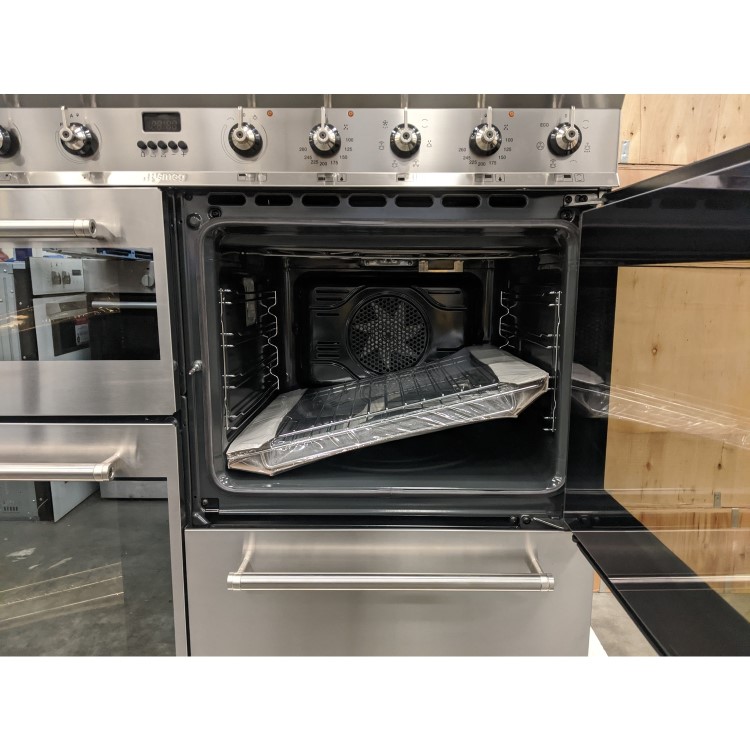 Refurbished Smeg Symphony 4 Cavity SYD4110I  110cm Electric Range Cooker With Induction Hob Stainless Steel
