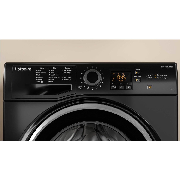 HOTPOINT NSWM1043CBS 10kg 1400rpm Freestanding Washing Machine - Black