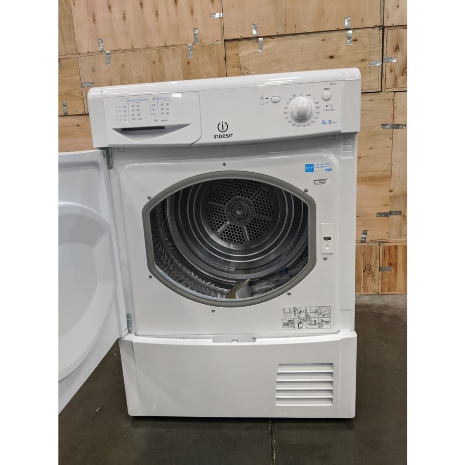 GRADE A3 INDESIT IDC8T3B EcoTime 8kg Freestanding Condenser Tumble