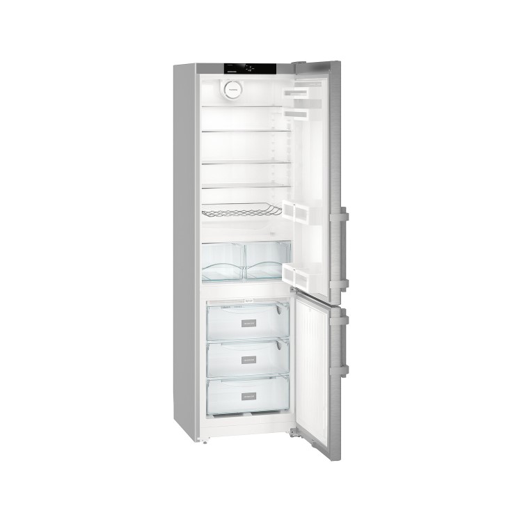 Liebherr CNef4015 Comfort 201x60cm Extra Efficient NoFrost Freestanding Fridge Freezer SmartSteel Doors