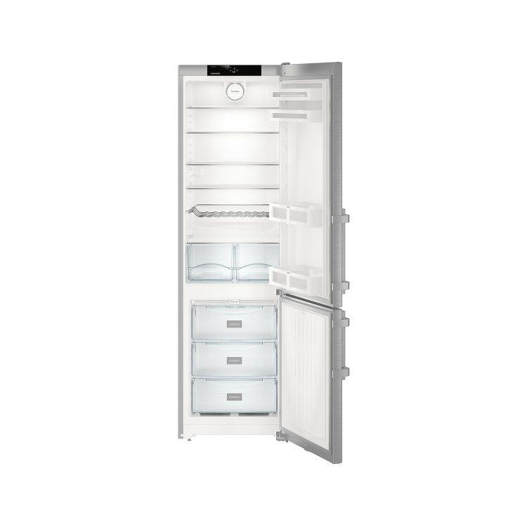 Liebherr CNef4015 Comfort 201x60cm Extra Efficient NoFrost Freestanding Fridge Freezer SmartSteel Doors