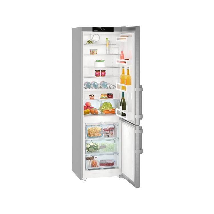 Liebherr CNef4015 Comfort 201x60cm Extra Efficient NoFrost Freestanding Fridge Freezer SmartSteel Doors