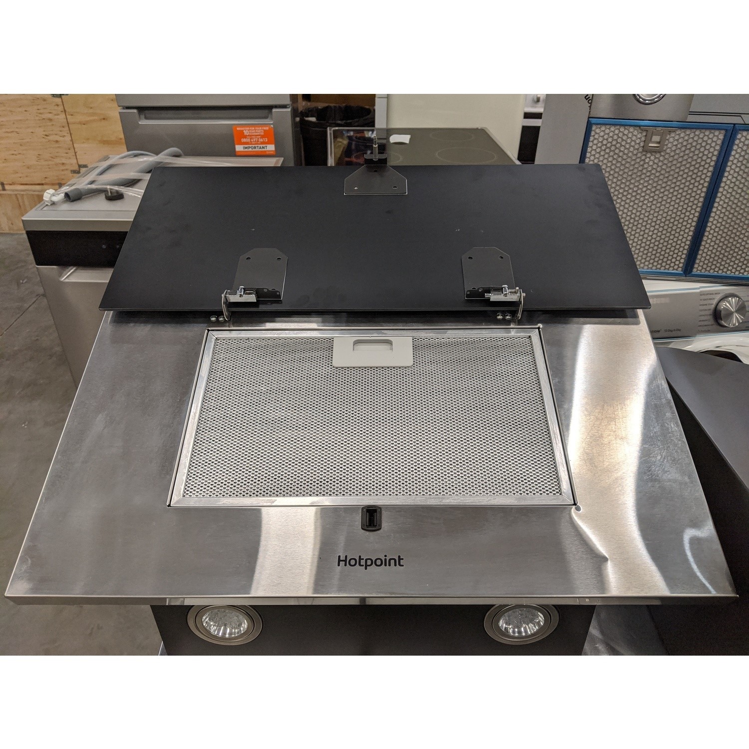 Refurbished Hotpoint PHVP64FALK 60cm Touch Control Angled Cooker Hood