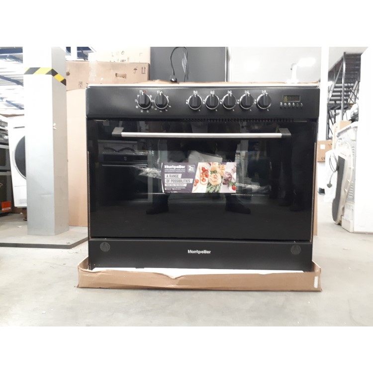 Refurbished Montpellier 90cm Single Cavity Dual Fuel Range Cooker - Black