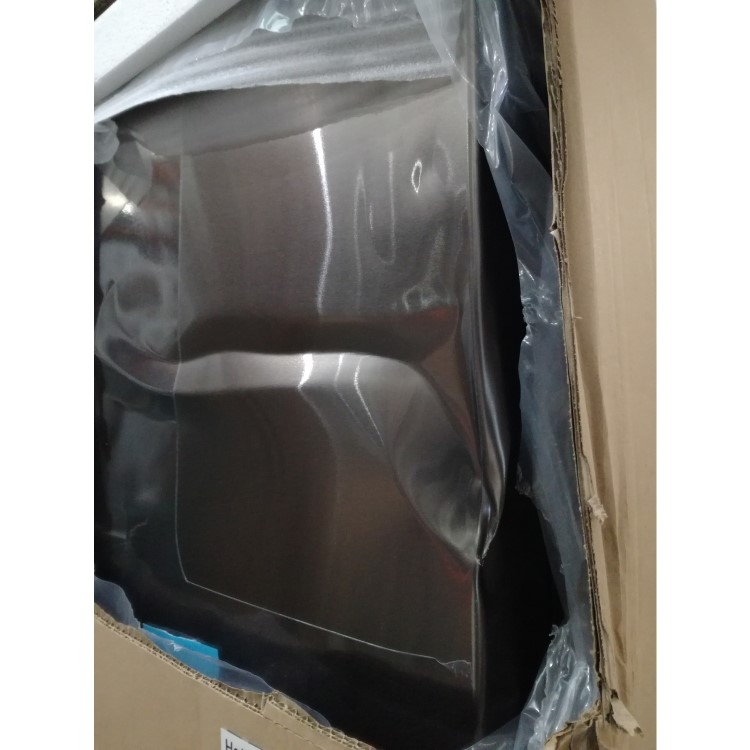 Refurbished Hotpoint HQ9U1BL Four Door American Fridge Freezer - Black & Stainless Steel