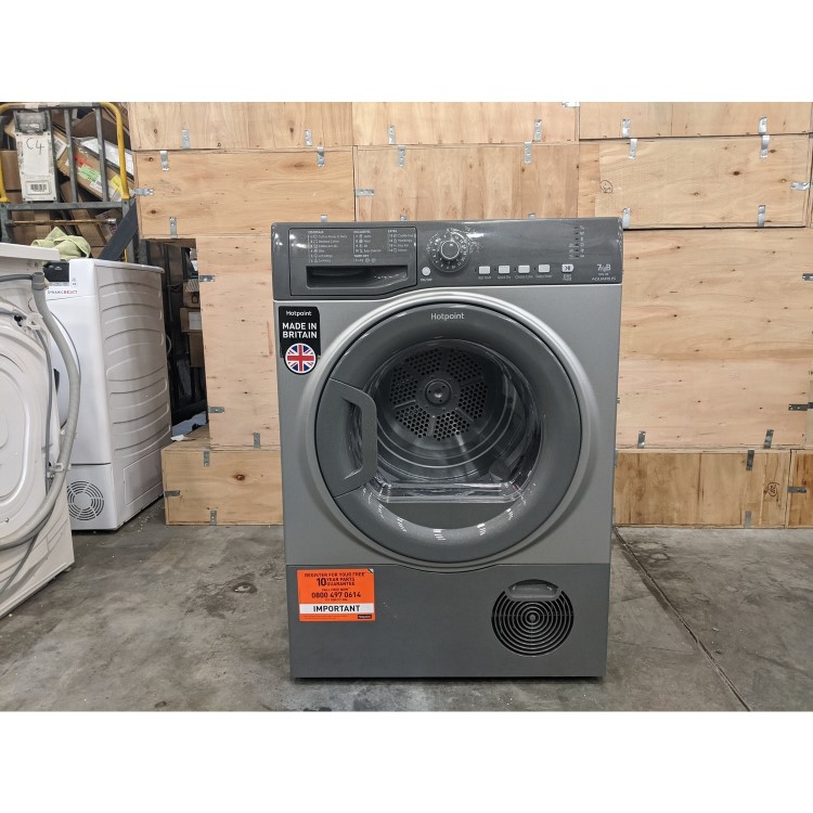 GRADE A3 - HOTPOINT TCFS73BGG Aquarius 7kg Freestanding Condenser Sensor Tumble Dryer Graphite