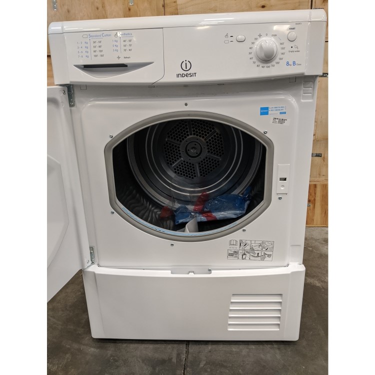 GRADE A3 - INDESIT IDC8T3B EcoTime 8kg Freestanding Condenser Tumble Dryer - White
