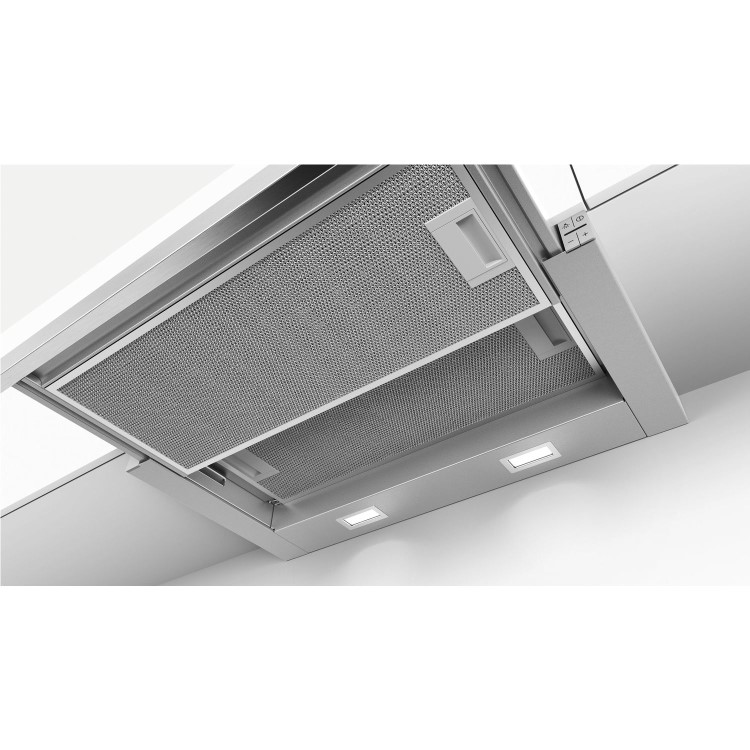 Refurbished Bosch Serie 4 DFS067A50B 60cm Telescopic Cooker Hood Silver Metallic