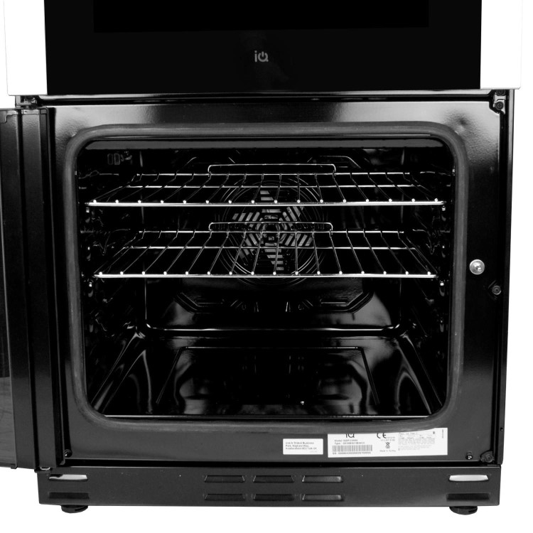 electriQ 60cm Double Oven Dual Fuel Cooker - Stainless Steel