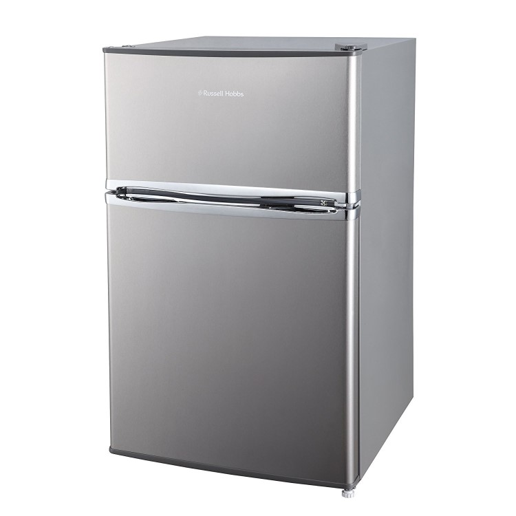 GRADE A2 - Russell Hobbs RHUCFF50SS Under Counter Top Mount Freestanding Fridge Freezer - Stainless Steel