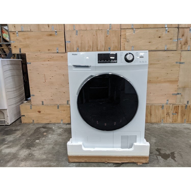 Refurbished Haier HD90-A636 9kg Freestanding Heat Pump Tumble Dryer With A++ Energy Efficiency - White