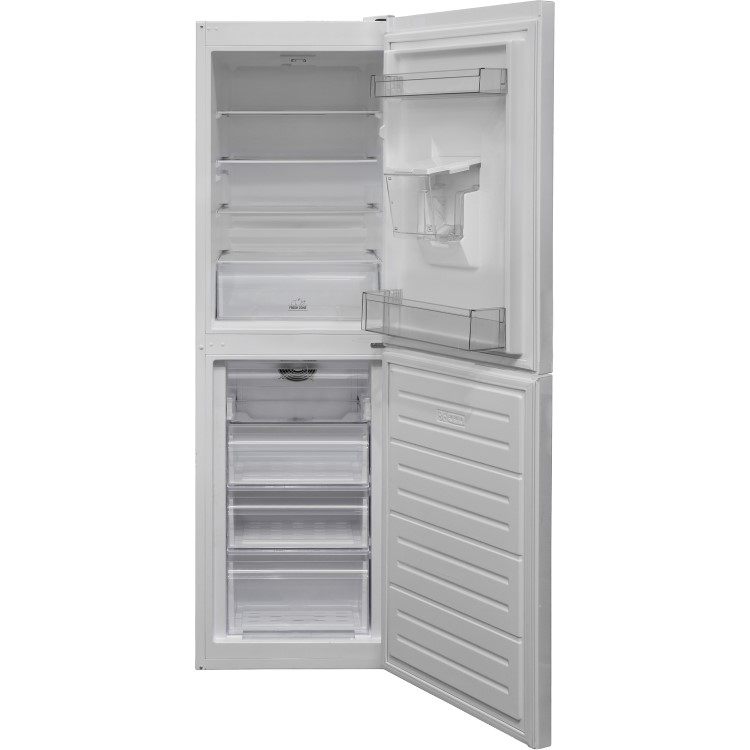 Refurbished Hotpoint HBNF55181WAQUA 261 Litre Freestanding Fridge Freezer 50/50 Split Water Dispenser 55cm Wide - White