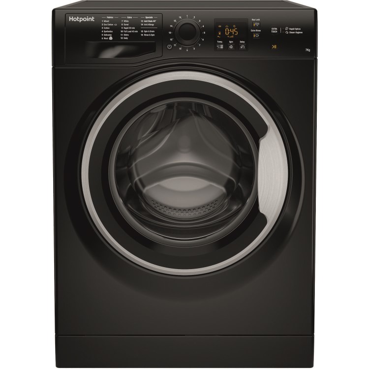 Hotpoint NSWM743UBS 7kg 1400rpm Freestanding Washing Machine - Black