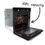 electriQ 68L Plug In Pyrolytic Self Cleaning Electric Single Oven - Black