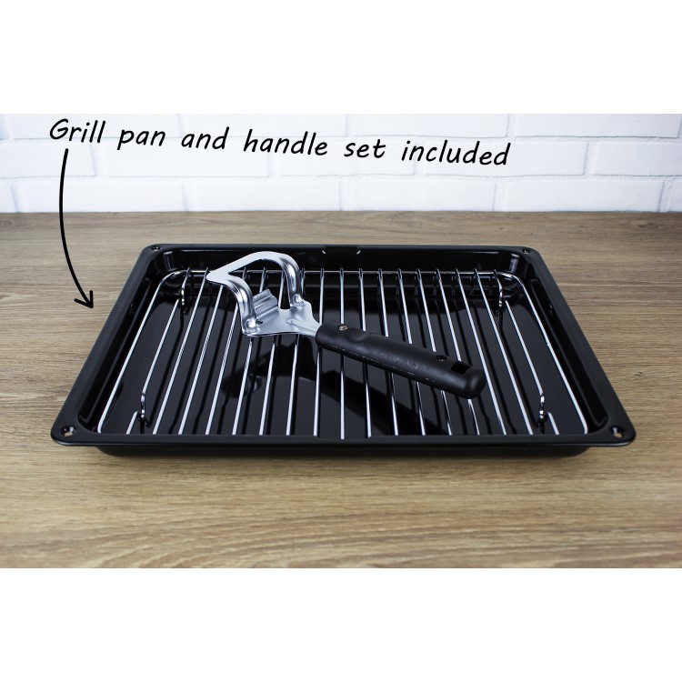 GRADE A2 - electriQ 68L Pyrolytic Self Cleaning Electric Single Oven in Black - Supplied with a plug 