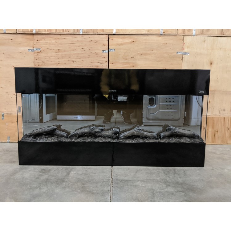 GRADE A2 - 42 Inch Black Built In Electric Fire -  AmberGlo