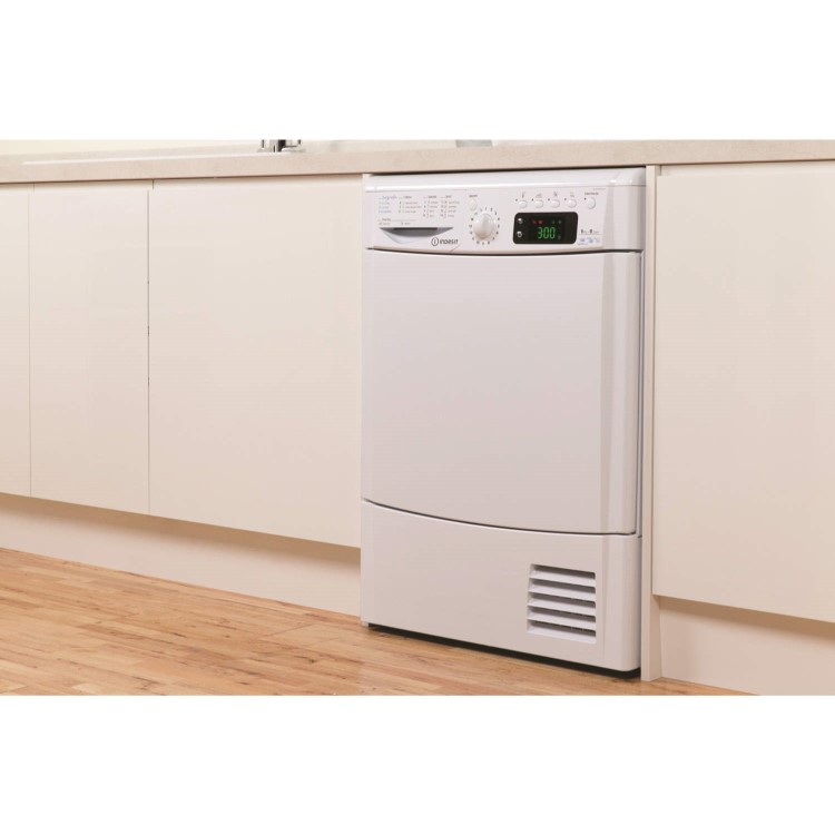 GRADE A3 - Indesit IDCE8450BH 8kg Freestanding Condenser Tumble Dryer Polar White