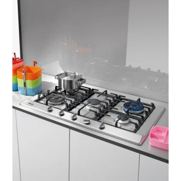 Refurbished Miele KM2054 90cm 5 Burner Gas Hob with Wok Burner Stainless Steel