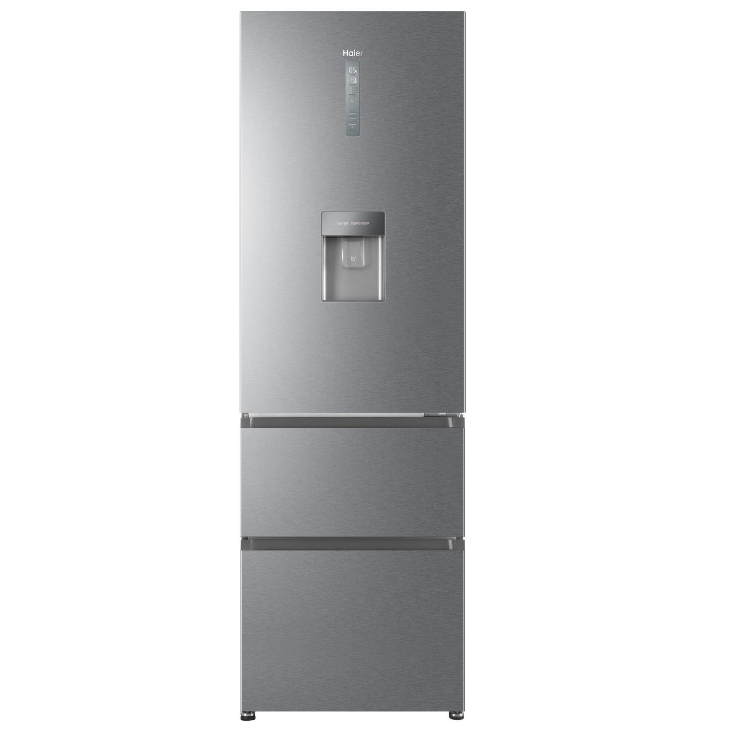 Refurbished Haier HTR3619FWMP Freestanding 345 Litre 70/30 Fridge Freezer Stainless Steel