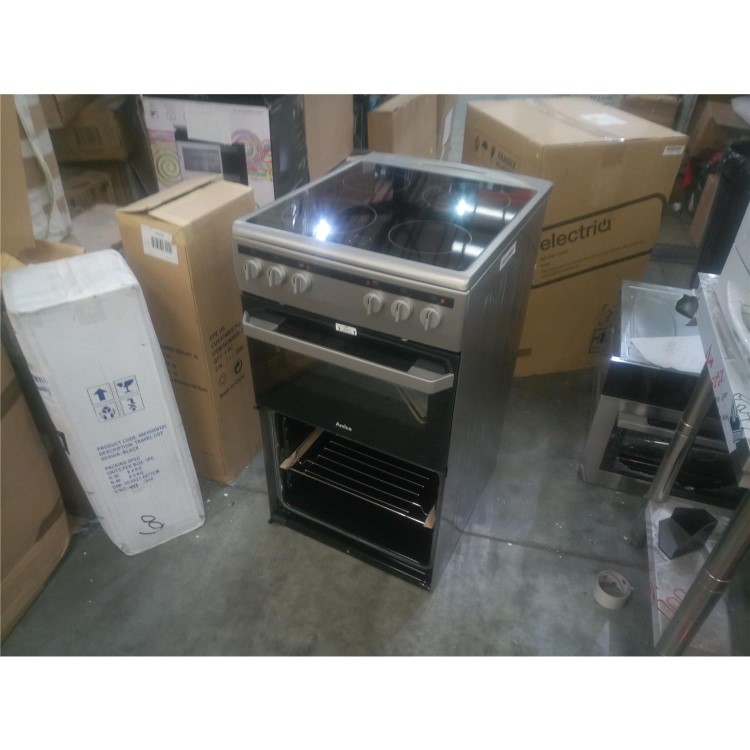 Refurbished Amica AFC5100SI 50cm Electric Cooker With Ceramic Hob Silver