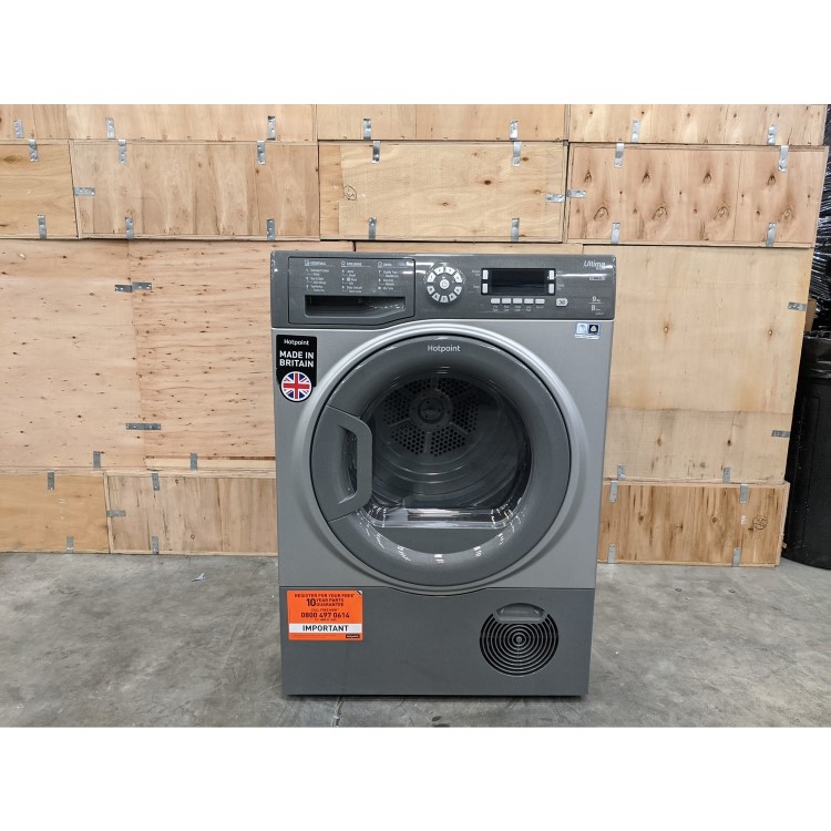 Refurbished HOTPOINT SUTCD97B6GM Ultima 9kg Freestanding Condenser Tumble Dryer - Graphite