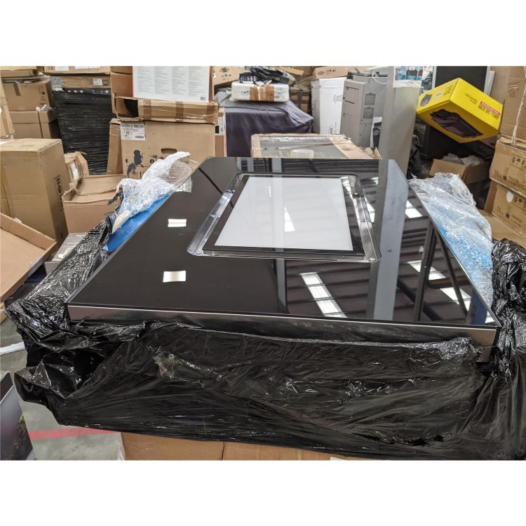 Refurbished electriQ 90cm Island Cooker Hood LED Panel With Glass - Black