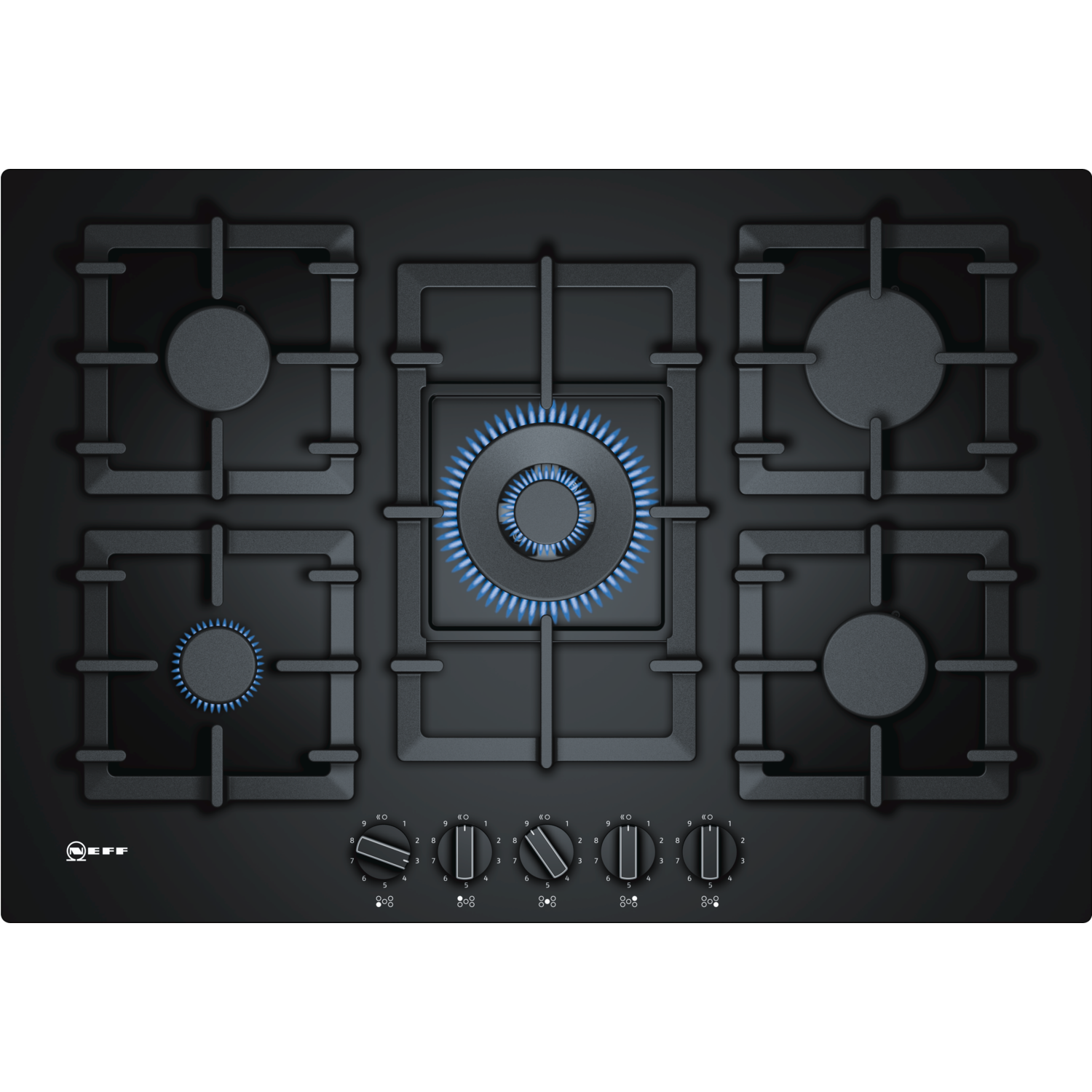 Refurbished Neff N70 T27CS59S0 75cm 5 Burner Gas on Glass Gas Hob Black