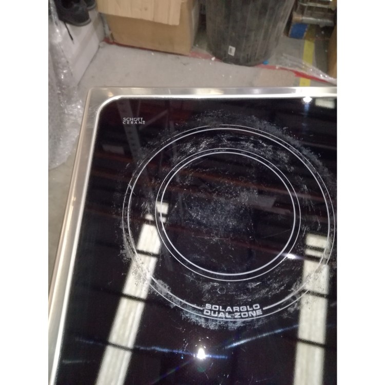 GRADE A3 - Hotpoint HUE61XS 60cm Wide Double Oven Electric Cooker With Ceramic Hob - Similinox