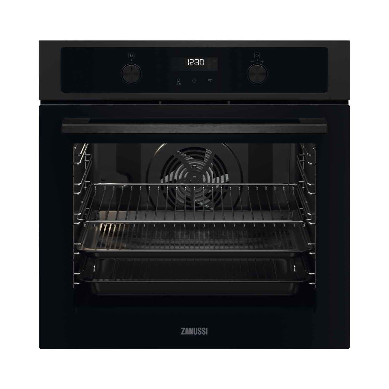 Refurbished Zanussi Series 40 ZOHNA7K1 AirFry Single Built In Electric Oven Black