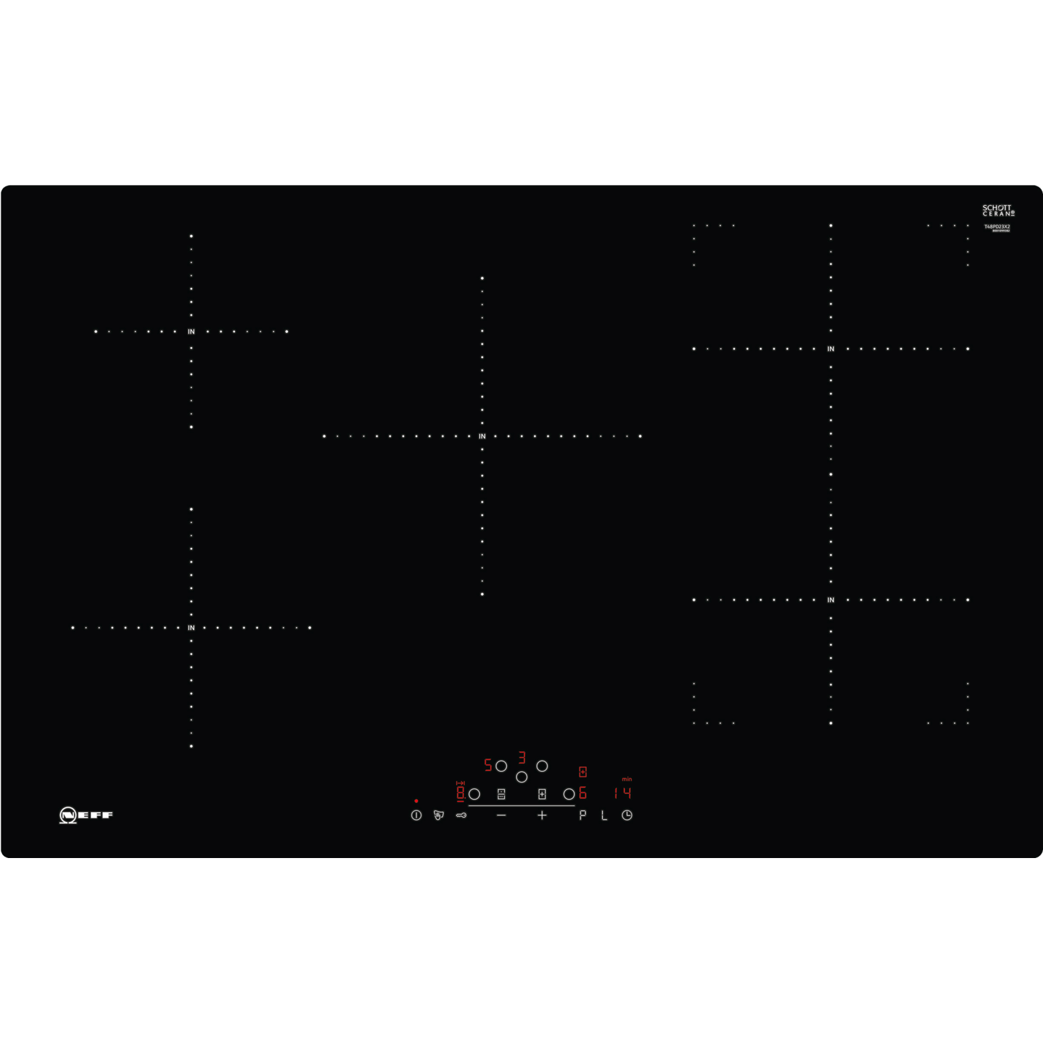 Neff N70 80cm 5 Zone Induction Hob with CombiZone - Bevelled Front Edge