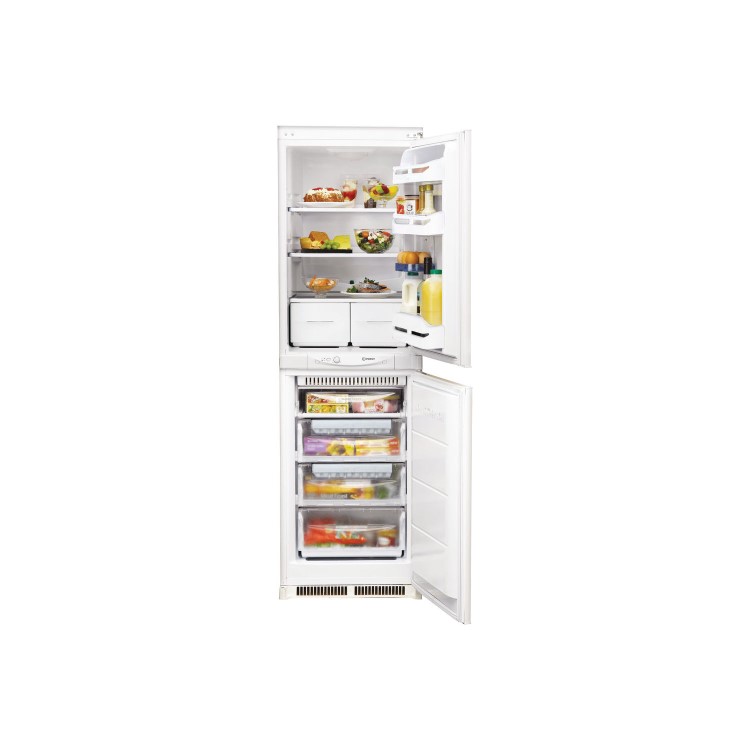 GRADE A2 - INDESIT INC325FF 269 Litre Integrated Fridge Freezer 50/50 Split 178cm Tall Frost Free 54cm Wide - White