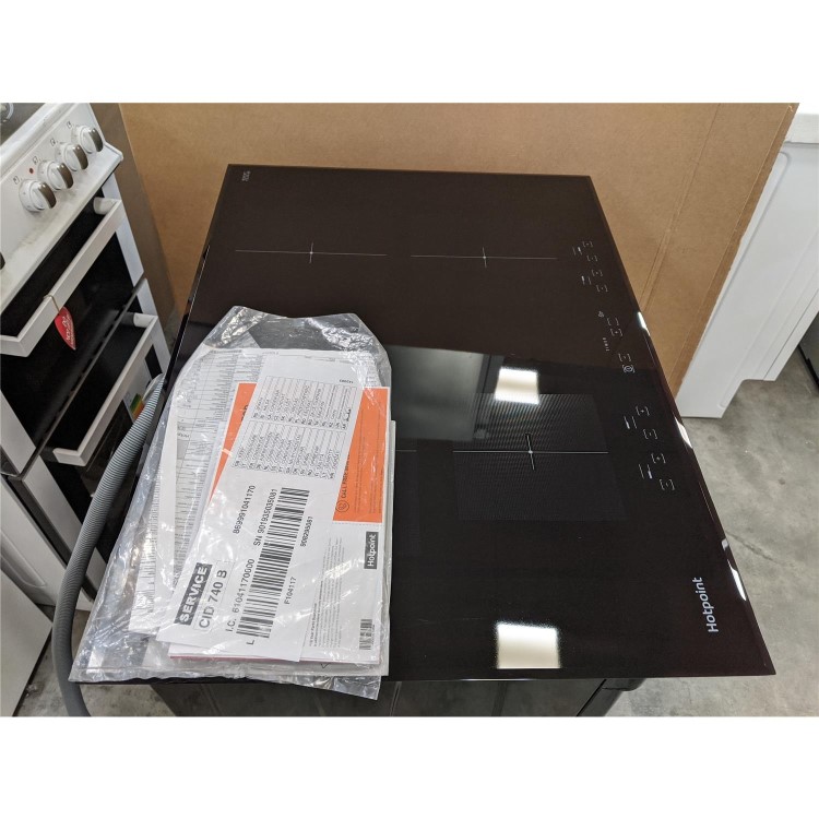 Refurbished Hotpoint CID740B Four Zone 70cm Induction Hob Black