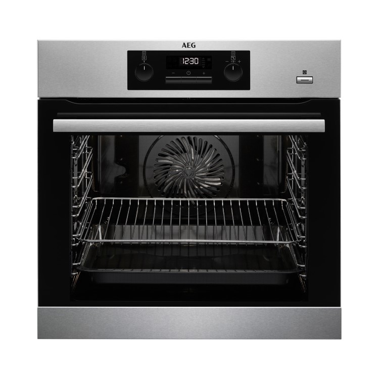 GRADE A2 - AEG BPS351020M SteamBake Pyrolytic Multifunction Electric Single Oven Stainless Steel