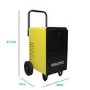 GRADE A5 - electriQ 50L Industrial Portable Dehumidifier with Metal Body & Large Wheels