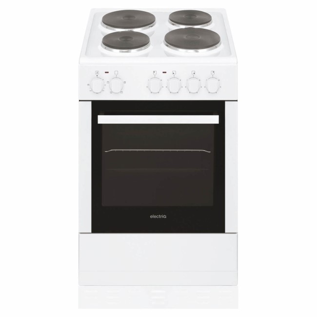 electriQ 50cm Electric Cooker with Sealed Plate Hob - White