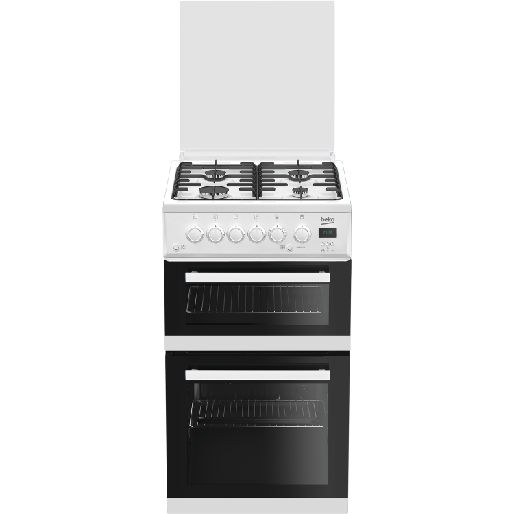 Beko EDG506W 50cm Double Cavity Gas Cooker - White
