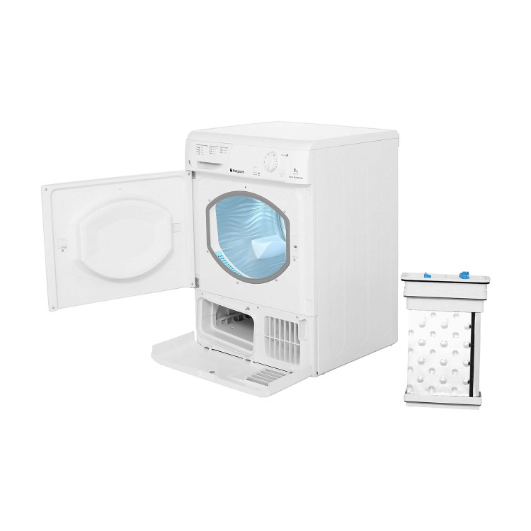 GRADE A2 - Hotpoint FETC70BP Aquarius 7kg Freestanding Condenser Tumble Dryer-White
