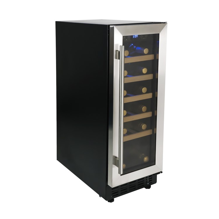 GRADE A2 - electriQ 19 Bottle Freestanding Under Counter Wine Cooler Full Single Zone 30cm Wide 82cm Tall - Stainless Steel
