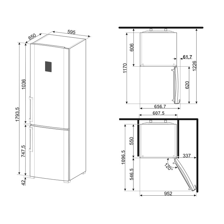 GRADE A2 - Smeg FC370X2PE 70/30 Frost Free Freestanding Fridge Freezer - Stainless Steel