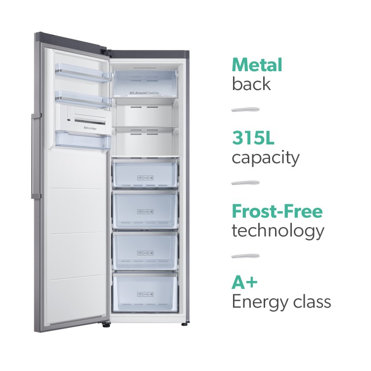 Samsung RZ32M7120SA 315 Litre Freestanding Upright Freezer 185cm Tall Frost Free 60cm Wide - Graphite