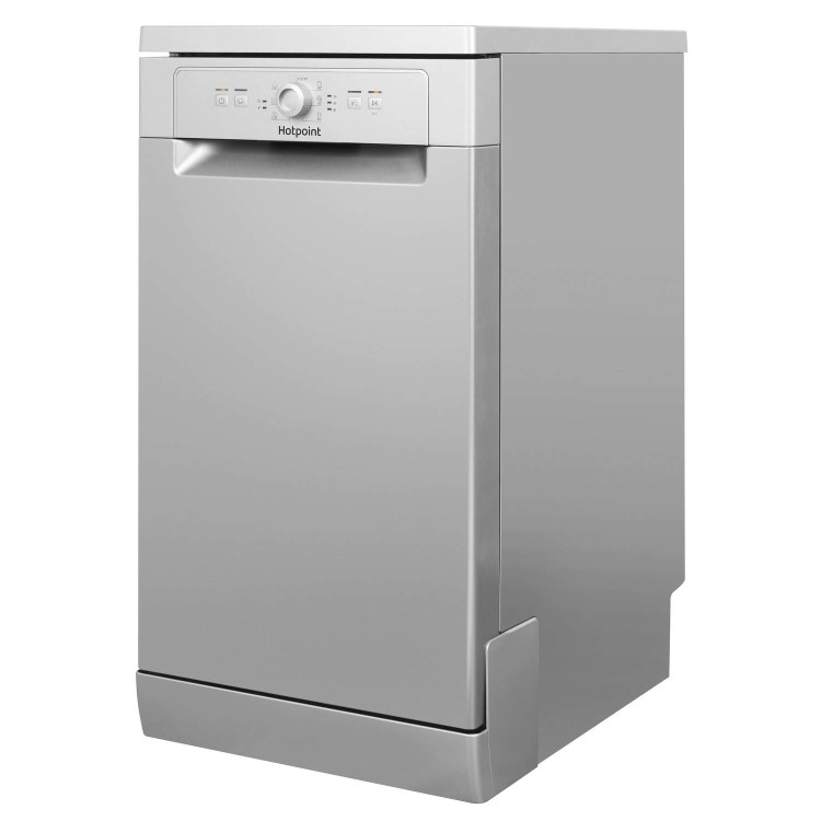 GRADE A2 - Hotpoint HSFE1B19S Aquarius Slimline Freestanding Dishwasher - Silver