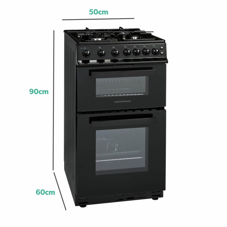 NordMende 50cm Double Cavity LPG Cooker - Black