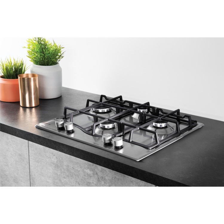 GRADE A2 - Hotpoint PCN641IXH 60cm Four Burner Gas Hob Stainless Steel