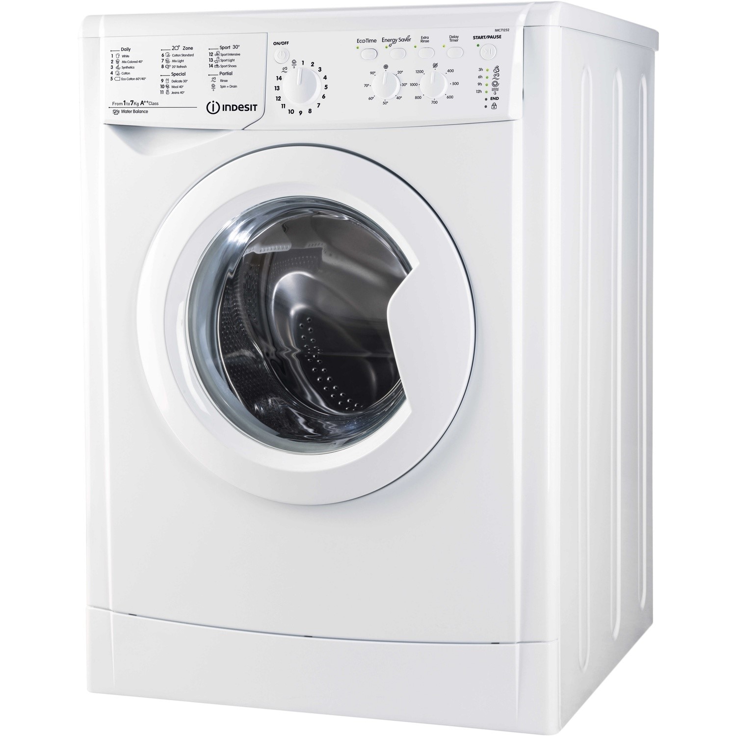 Indesit EcoTime 7kg 1200rpm Freestanding Washing Machine - White