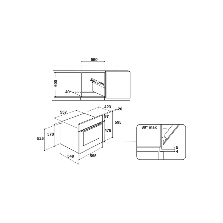 GRADE A2 - Indesit IFW6330IX Four Function Electric Built-in Single Oven Stainless Steel
