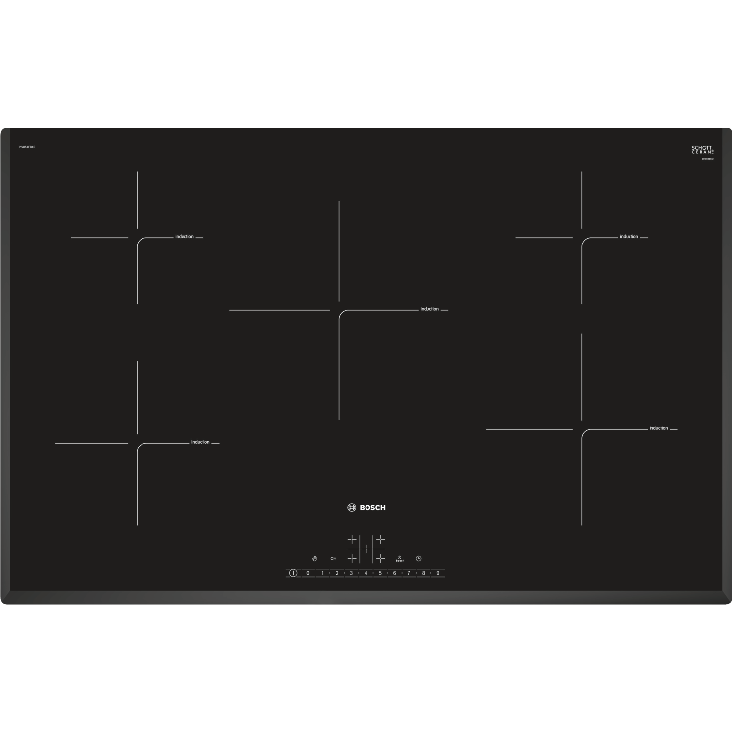 Refurbished Bosch Serie 6 PIV851FB1E 80cm 5 Zone Induction Hob