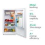 Refurbished electriQ 61 Litre Freestanding Under Counter Larder Fridge 84.5cm Tall  45cm Wide - White
